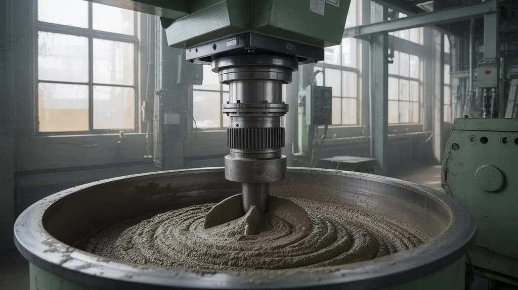 Paddle mixer with a cycloidal gearbox drive in an industrial processing setting.